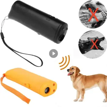 3 İn 1 Pet Köpek Kovucu Anti Barking Cihazı Ultrasonik Köpek Kovucu Dur Bark Kontrol Eğitim Malzemeleri İle LED el feneri Aracı