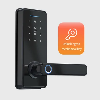 Ahşap kapı TTlock App Bluetooth Akıllı Parmak İzi Dijital Kapı Kilitleri