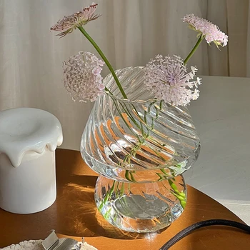Cam Vazo Ev Dekorasyon Lamba Çiçek Vazo Mantar Vazolar Dekoratif Vazo Topraksız Vazo Tealight Tutucu Estetik Odası Dekor