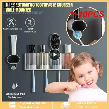 1 ~ 10 ADET Ev Otomatik Diş Macunu Dağıtıcı Banyo Aksesuarları Diş Fırçası Tutucu Ev Banyo Diş Fırçası Krem