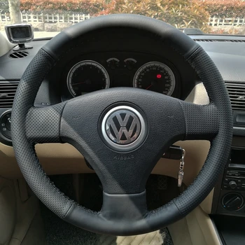 Araba direksiyon kılıfı Örgü Suni Deri Volkswagen VW Golf 5 V Golf Artı Polo Jetta Tiguan Touran Oto İç