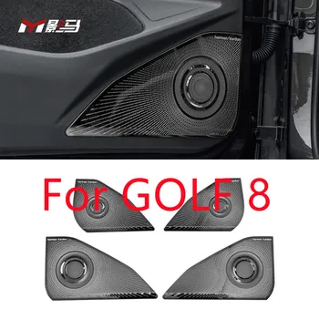 Volkswagen Golf 8 için özel A-pillar ön yüksek seviye hoparlör kapağı RLİNE modifiye araba iç dekorasyon araba aksesuarları