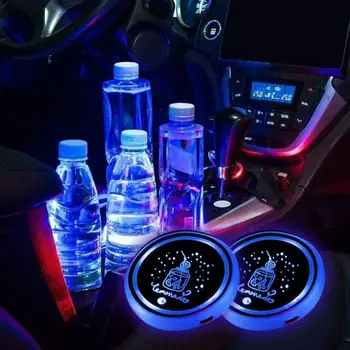 Araba LED Işıklı Su fincan altlığı 7 renk Otomatik Bardak Tutucu Ortam Lambası Led Araba Bardak Tutucu Coaster LED Bardak Tutucu ışıkları bardak