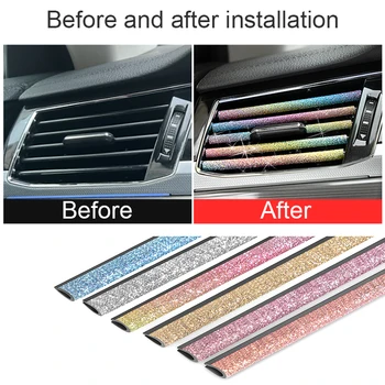 10 adet Araba Klima Hava Çıkışı dekoratif şerit Örgü Klip Şerit U şeklinde Galvanik Parlak Şerit Krom kaplama Renk