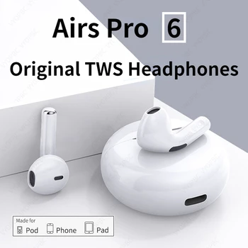 Orijinal Pro6 TWS Dokunmatik Kontrol kablosuz bluetooth 5.0 Kulaklık Spor Kulaklık Müzik iphone için kulaklık Xiaomi telefonları Kulaklık
