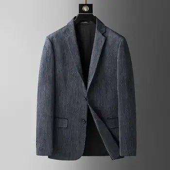 5682-2023 erkek Kore versiyonu moda tek batı ceket bahar ince İngiliz tarzı yakışıklı küçük takım elbise