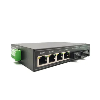 4 Port 10/1000Mbps Uzun Menzilli Gigabit POE Ağ Ethernet Genişletici uyumlu medya dönüştürücü 4 port poe