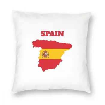 İspanya Haritası İspanyol Bayrağı Kare Yastık Kılıfı Atmak Yastık Espana Özel Yastık Kapakları