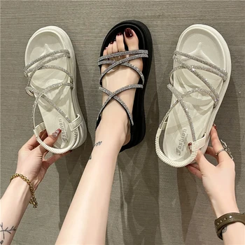 Düşük Sandalet Kadın Deri Bahar Ayakkabı 2023 Yaz Muffin ayakkabı Takunya Kama Takım Elbise Kadın Bej Şeffaf Topuklu Düşük topuklu Moda Yeni