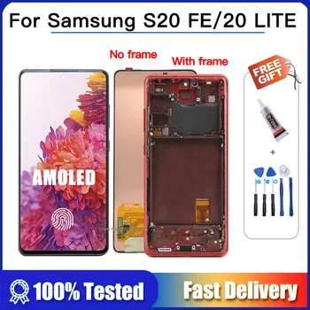 AMOLED Samsung Galaxy S20 FE S20 Fan Baskı G780 G780F G781 LCD ekran dokunmatik ekran digitizer Samsung S20 Lite lcd