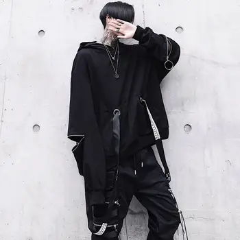 Techwear Erkekler Hoodies Gotik Punk Y2k Streetwear Harajuku Benzersiz Fermuar Erkekler Kadınlar İnce Hoodie Yaz Moda Parti Anime Giyim