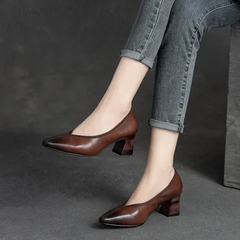 5 cm Doğal Hakiki Deri Kadın Sandalet Moda Tıknaz Topuklu Tasarımcı Lüks Flats Yaz Otantik Elegance Moccasins Ayakkabı
