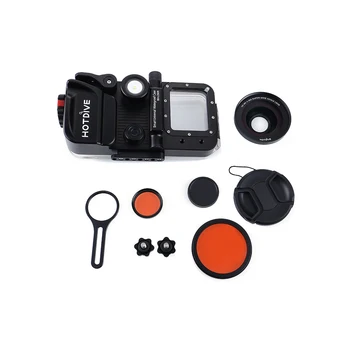 Dropshipping Hotdive H2 Pro Cep telefon kılıfı Tüplü Dalış Durumda Geniş Açı Lens Kiti