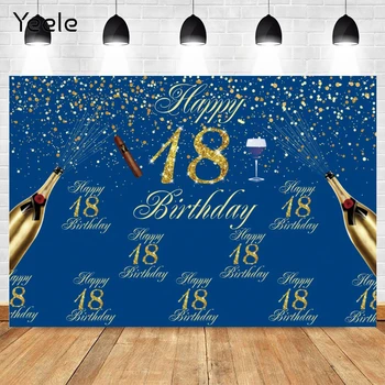 Yeele Arka Plan Fotoğrafçılık İçin Celebrate18th Doğum Günü Partisi Odası Dekor Şampanya fotoğraf arka fonu Photozone Photophone Sahne
