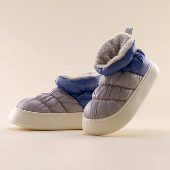 2023 Kış kadın pamuklu ayakkabılar kalın topuklu platformu tıknaz çift kar botları sıcak tutmak kürk ışık aşağı bulut bayanlar kısa Çizme
