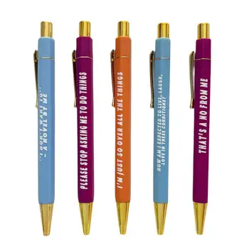 Güzel Nokta Kalemler Çeşitli Renkler Geri Çekilebilir Tükenmez Kalem Seti Ofis Not alma Günlük 5 Adet Orta Nokta Yazma
