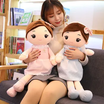 40-90cm Kawaii Peluş Kız Bebek Dantel Elbise Yumuşak Dolması Bebekler Güzel peluş oyuncaklar Kız Oyuncak Çocuklar Doğum Günü Sevgililer Hediye