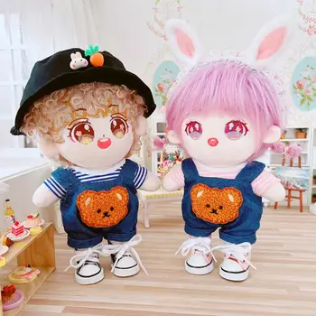 20CM Peluş sevimli oyuncak bebek giysileri Kahverengi Ayı Pantolon Serin Şeyler Giyinmek Bebek Aksesuarları Kore Kpop doğum günü hediyesi EXO ıdol Bebekler Oyuncaklar