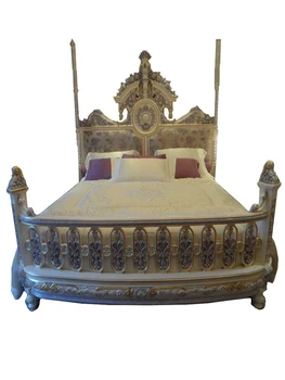 Fransız Saray katı ahşap Çift Kişilik Yatak Lüks Prenses Yatak Oyma Ayağı Yatak Avrupa Ana Yatak düğün yatağı