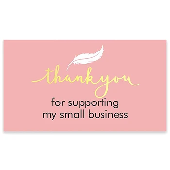 10-30 adet Pembe Teşekkür Kartları Desteklemek İçin Benim Küçük İş Teşekkürler Tebrik Kartları Boş Geri Kartpostal Hediye Mesaj Kartı