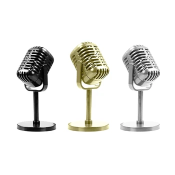 Yükseltilmiş Vintage Mikrofon Sahne Modeli Retro Mikrofon Sahne Masa Dekorasyon