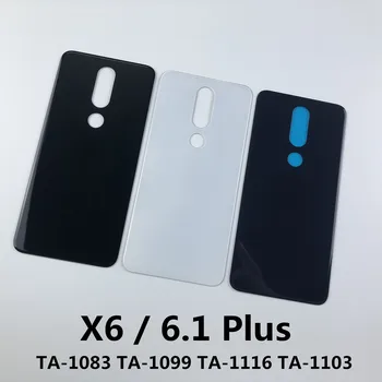 Nokia X6 6.1 Artı TA-1083 TA-1099 TA-1116 TA-1103 Cam Muhafaza Pil arka kapak + Etiket tutkal