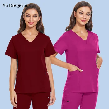 Tıbbi Iş Elbiseleri Ameliyathane hemşire üniforması Diş Hekimliği Eczane Scrubs Bluz Kadın Tulum Hastane Fırçalama Gömlek