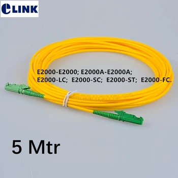 10 adet 5 M E2000 / APC fiber yama kablosu E2000 / APC LC / APC ST SC / APC FC Simplex Tekli 9 / 125um fiber optik jumper 5mtr IL 0.3 dB