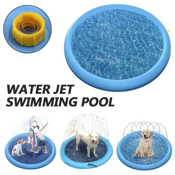 Pet Yağmurlama Pedi Yüzme Havuzu Açık Oyun soğutma matı Köpek İçin Yaz Serin Şişme Su Püskürtme Pedi Mat Küvet Pet köpek oyuncakları