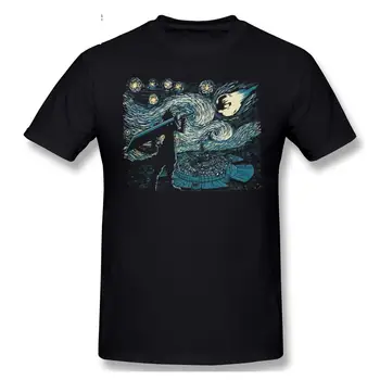 Erkekler Yıldızlı Fantezi Van Gogh Final Fantasy Kısa Kollu günlük t-shirt Erkekler Moda O-Boyun %100 % Pamuk Tişörtleri Tee Üst