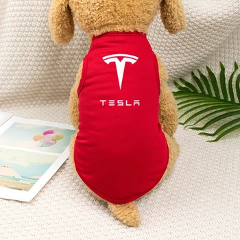 Kolsuz Köpek Yelek Nefes Köpek Giysileri Küçük Çiçek Yavru Pet Kedi T-shirt İnce Kesit Küçük Köpek Giyim Tesla Pet T-shirt