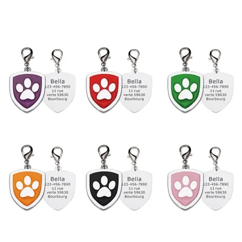 Kişiselleştirilmiş Pet KİMLİK Etiketi Kedi köpek tasmaları Pençe Plaka Özel Ad Numarası Yavru Köpek Ücretsiz Kazınmış evcil hayvan aksesuarları Dropshipping