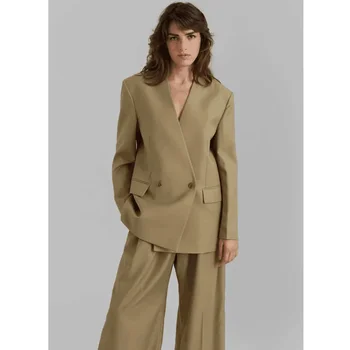 Yeni Moda kadın 2 Parça Blazer Takım Elbise Bayanlar Ofis Ceket Resmi Iş Iş Elbisesi Blazer Pantolon Rahat Setleri