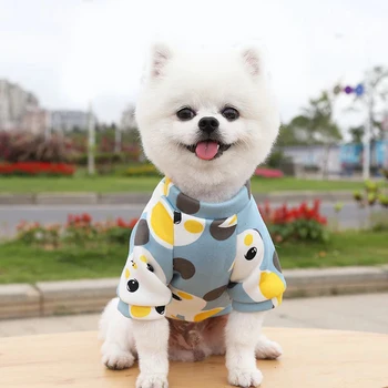 Köpek Polar Sevimli Ceket Sıcak Kış Baskı Küçük Köpek Kazak Köpek Kedi Ceket Chihuahua Kazak Bulldog Giysileri Evcil Hayvan Kostümleri