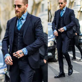 Bir Düğme Moda Damat Smokin Sağdıç erkek Düğün Suit Özel Made İnce Balo Elbise 3 Parça (Ceket + Pantolon + Yelek)