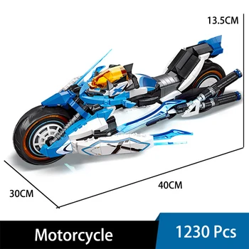 MOC Yüksek Teknoloji CYBERANGEL Motosiklet Yarış Montaj Yapı Taşları Modeli DIY Tuğla Oyuncaklar LEGO İle Uyumlu
