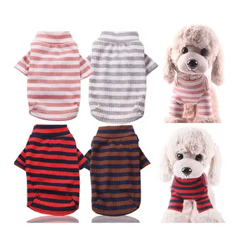 Pet güzel şerit dip gömlek streç kumaşlar moda tasarımcısı takım elbise yorkshire terrier kediler ve köpekler evrensel kumaş