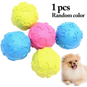 1 Adet Çapı 6.5 cm Gıcırtılı Pet Köpek Ayak İzi Topu Oyuncaklar Küçük Köpekler İçin Kauçuk Çiğnemek Yavru Oyuncak Köpek Şeyler Köpekler Oyuncaklar Evcil Hayvan Malzemeleri