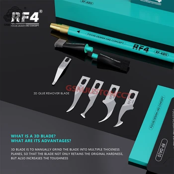 RF4 RF-KB11 CPU Tutkal Kaldırma Bıçak Setleri Çift Başlı IC Anti Statik Fırça Çip CPU IC sabit disk Teneke kazıma bıçağı
