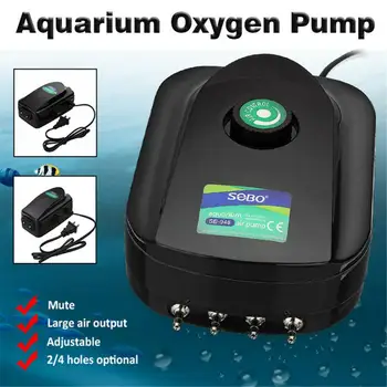 Yüksek Güç 8 w 12 w Balık Tankı Oksijen hava pompası balık akvaryumu hava kompresörü Ayarlanabilir Hava Akış Oksijen Pompası Balık