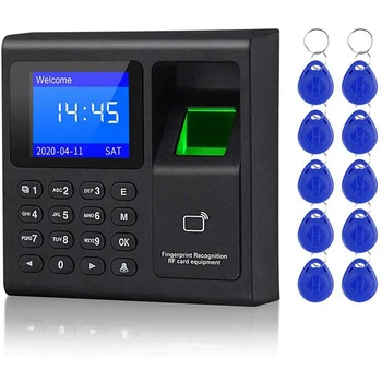 2X Biyometrik RFID Erişim Kontrol Sistemi RFID Tuş Takımı USB Parmak İzi Sistemi Elektronik Zaman Saati Katılım Makinesi
