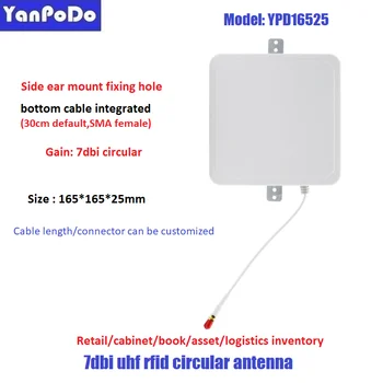 Yanpodo kompakt mini boyutu 130mm 165mm dairesel 6dbi 7dbi uzun menzilli uhf rfıd anten IP67 forklift varlık izleme envanter