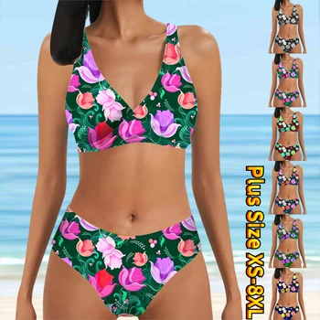 2023 Kadın Yaz Mayo Kadınlar Seksi Bikini İki Parçalı bikini seti Beachwear mayo Baskı Mayo Mayo XS-8XL