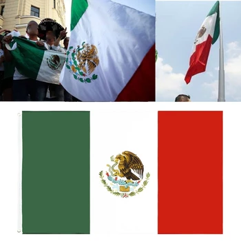 Mexicanos Bayrağı Meksika Ulusal Bayrağı 90X150cm Polyester Meksika Bayrakları