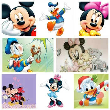 Disney 5D DIY Elmas Boyama Çapraz Dikiş Seti Mickey Mouse Donald Ördek El Hediye çocuk Ev Oturma oda duvar dekorasyonu