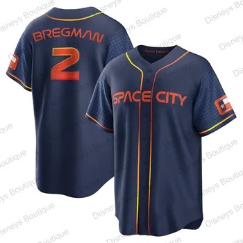 2024 Yeni Alex Bregman Houston Astros Şehir T-Shirt Beyzbol Baskı Forması Hayranları Kiti Özel Baskı Forması Eğitim Üniforma Kiti