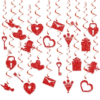 Sevgililer Günü Tema Parti Dekorasyon Spiral Spiral Takılar Sevgililer Kalma Atmosfer Dekorasyon Sahne Dayanıklı