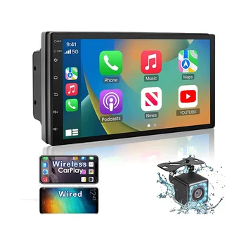 Çift Din Araba Stereo Carplay Android Oto, 2 + 32G 7 İnç Dokunmatik Ekran Radyo, Bluetooth, FM Alıcısı, Kamera, Ayna Bağlantı, GPS