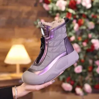 Retro Tarzı Kalın Taban Peluş Yalıtım Botları kadınlar için 2023 Kış Yeni Ürün kadın Rahat Mix ve Maç kısa Çizmeler Ayakkabı