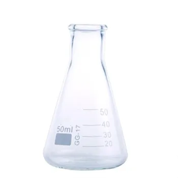 50 ml, Şeffaf Cam Erlenmeyer Şişesi Cam erlen Dar Boyunlu Laboratuvar Öğretim Kimyasal Deneyler